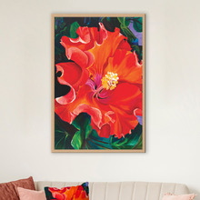 Red Hibiscus Printed Wall Art