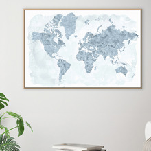 World Map Segmented Canvas Wall Art