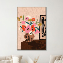 Flower Polka Dots Canvas Wall Art