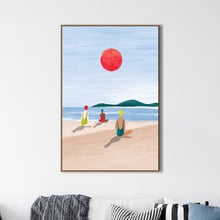 Girls at the Beach Canvas Wall Art