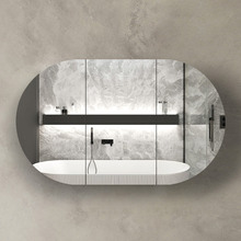 Bondi 1800mm Oval Mirrored Shaving Cabinet