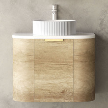 Bondi 600mm Wall Hung Single Vanity with Pure White Countertop
