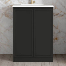 Hampshire 650mm Matte Black Laundry Cabinet with Countertop & Sink