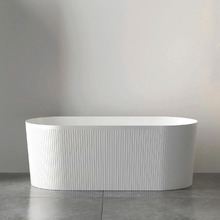 Noosa Pin-Flute White Acrylic Bath with Overflow