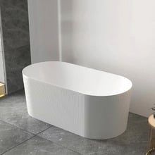 Noosa Pin-Flute White Acrylic Bath with Overflow
