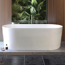 Noosa Pin-Flute White Acrylic Bath with Overflow