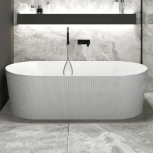 Noosa Pin-Flute White Acrylic Bath with Overflow