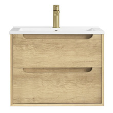 Byron 600mm Wall Hung Single Vanity with Ceramic Countertop