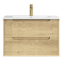 Byron 750mm Wall Hung Single Vanity with Ceramic Countertop