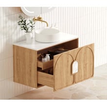 Laguna MKII 900mm Wall Hung Single Vanity with Solid Surface Countertop
