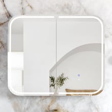 Newport 900mm Matte White LED Mirrored Shaving Cabinet