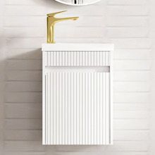 Bondi 400mm Wall Hung Small Space Single Vanity with Ceramic Countertop