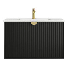 Marlo 900mm Matte Black Wall Hung Single Vanity