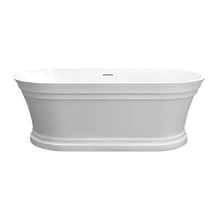 Hampton Gloss White Oval Acrylic Freestanding Bath with Overflow