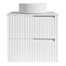 Noosa 600mm Satin White Wall Hung Single Vanity with Marble Countertop