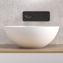 London 400mm Matte White Round Solid Surface Above Counter Basin