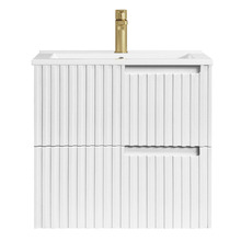 Noosa 600mm Satin White Wall Hung Single Vanity with Ceramic Countertop