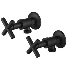 Aries 2 Piece Cross Handle Brass Washing Machine Stop Set