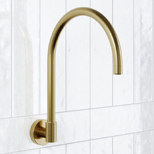 Aries 210mm Brass Gooseneck Bath Wall Spout