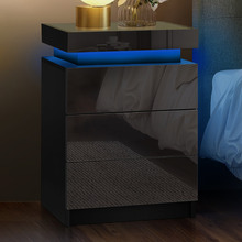 Murray 3 Drawer Bedside Table with LED Light