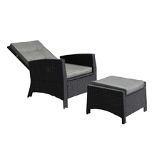 2 Piece Malvar Sun Lounge Chair & Ottoman Set