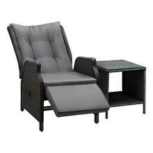 2 Piece Beau PE Rattan Outdoor Lounge & Side Table Set