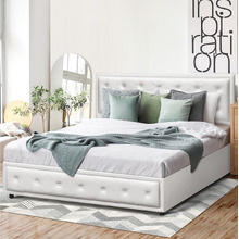 White Audrey Gas Lift Storage Bed Frame
