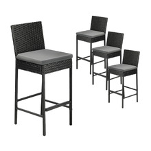 70cm Ingomar PE Rattan Outdoor Barstools (Set of 4)