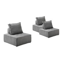 Elga Upholstered Armless Lounge Chairs (Set of 3)