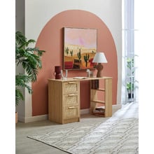 Holly 3 Drawer Rattan Computer Desk