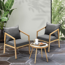 2 Seater Vasco Tempered Glass Outdoor Bistro Set