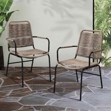 Jove Rattan Outdoor Dining Chairs (Set of 2)