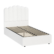 White Ellora Boucle Gas Lift Storage Bed Frame