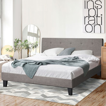 Grey Quiton Upholstered Platform Bed