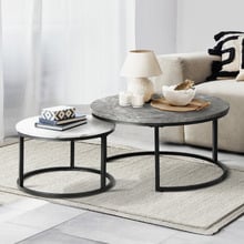 2-Piece Caius Round Nesting Coffee Table Set