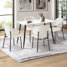 White Esha Dining Table & Chair Set