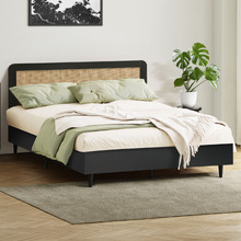 Black Dahlia Rattan Bed Frame