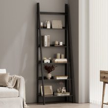 Black Russel 6 Tier Ladder Bookshelf
