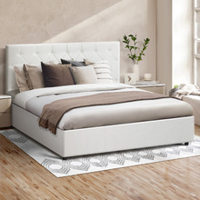 Kenzo Faux Leather Gas Lift Storage Bed Frame