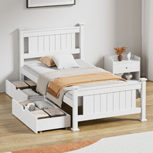 Clara Pine Wood Bed Frame with Storage