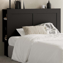 Black Jephson Bedhead with Shelves