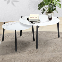 2 Piece White Eliana Outdoor Coffee Table Set