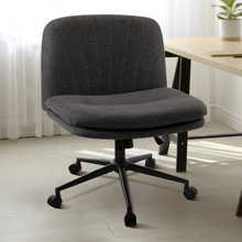Heidi Faux Linen Armless Office Chair with Wheels