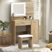 2 Piece Melrose LED Dressing Table & Stool Set