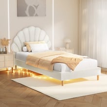White Florin Single Boucle Kid's Bed Frame