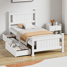 Clara Pine Wood Bed Frame with Storage