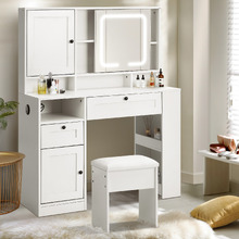 2 Piece Aurora LED Dressing Table & Stool Set
