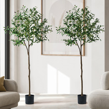 150cm Potted Faux Olive Trees (Set of 2)
