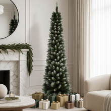 180cm Frosted Green Tinseltown Slim Christmas Tree