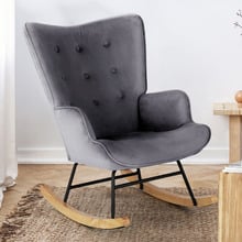 Sandy Velvet Rocking Chair